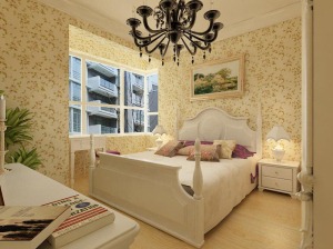 愛特裝飾—奧園城市天地 三居室 119平 造價 17萬 田園風格臥室