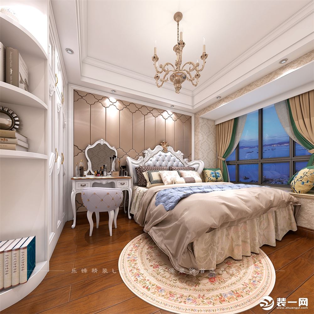 卧室：个性硬包背景和和天花的叠级处理让房间即温馨又有层次感。