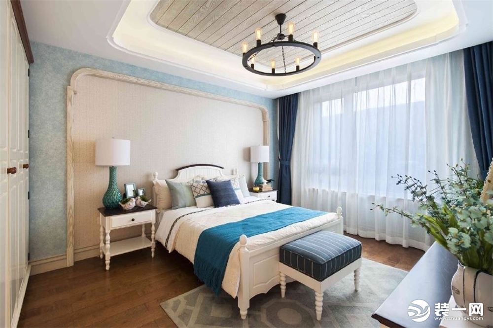 万象天成88平三居室地中海风格案例造价7.6万--卧室