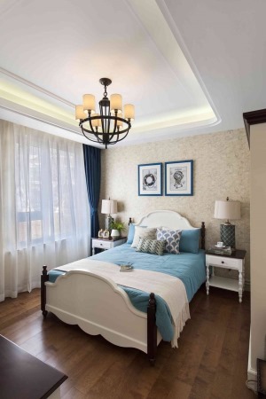 万象天成88平三居室地中海风格案例造价7.6万--卧室
