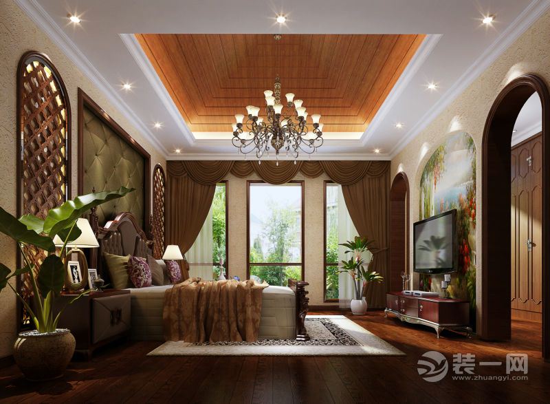 乐尚装饰 首创德尔菲谷 152平 复式 造价30万 美式风格 卧室