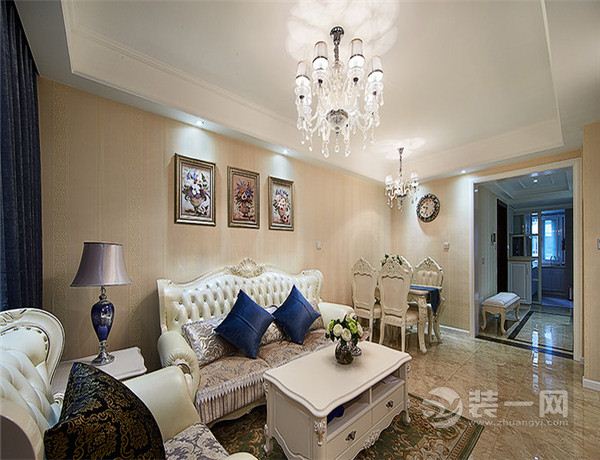 乐尚装饰 华润中央公园 90平 三居室  造价19万 欧式风格 客厅