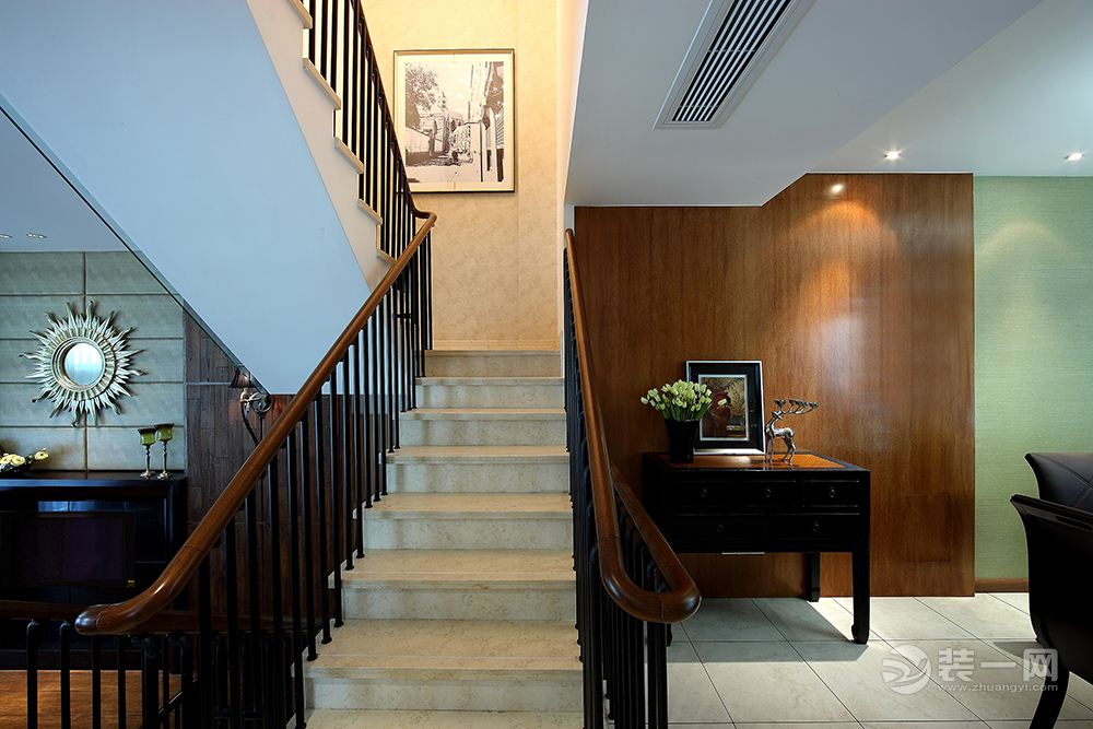 乐尚装饰 大成时代都汇 70平 复式 造价18万 中式风格 楼梯