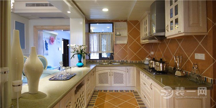乐尚装饰 首创德尔菲谷 252平 别墅 造价26万 地中海风 厨房
