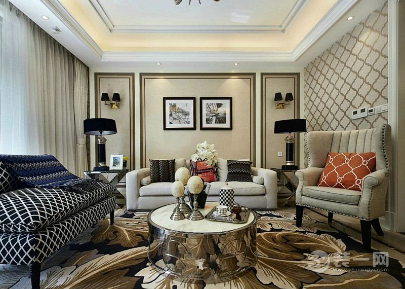 乐尚装饰 上品 120平 三居室 造价16万 欧式 客厅