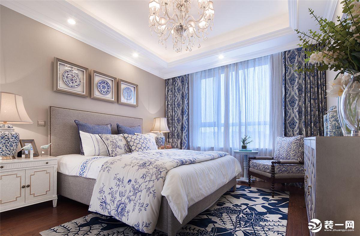 重庆乐尚装饰丨200平米美式风格装修设计案例  卧室
