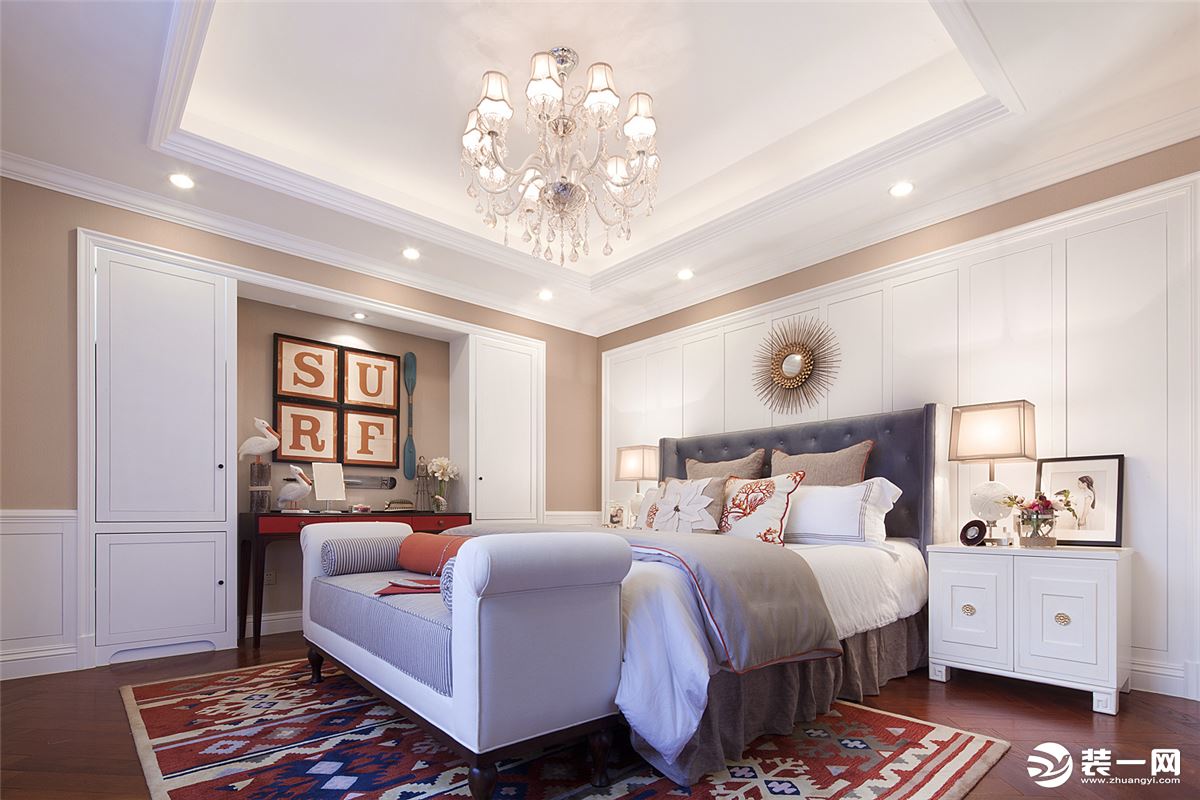 重庆乐尚装饰丨200平米美式风格装修设计案例  卧室