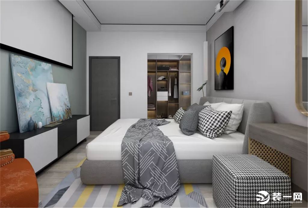 重庆乐尚装饰丨天际湾现代装修风格设计案例卧室效果图