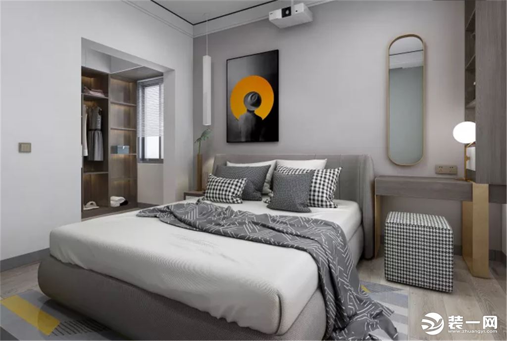 重庆乐尚装饰丨天际湾现代装修风格设计案例卧室效果图