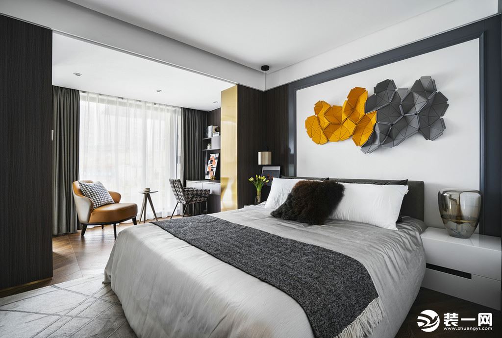 重庆乐尚装饰丨凡尔赛现代装修风格设计案例卧室效果图