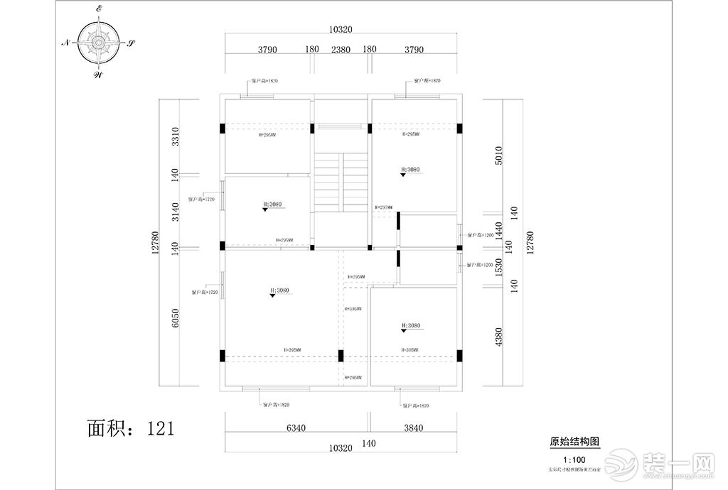 重庆乐尚装饰丨蓝光水岸公园原始结构图