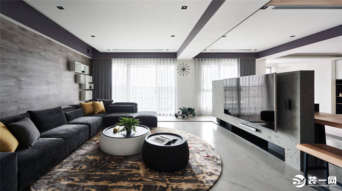 重庆乐尚装饰丨国际社区140平米现代风格客厅效果图