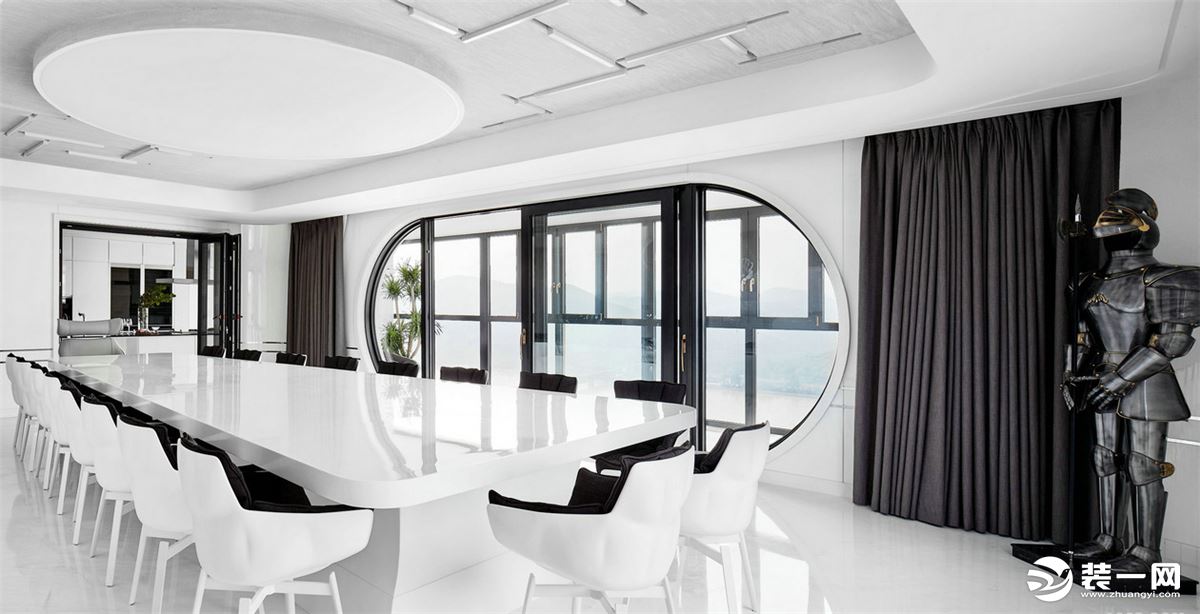 重庆乐尚装饰丨保利观澜133平米现代极简风格餐厅效果图 
