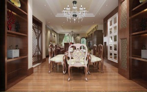 乐尚装饰 雍翠名门 146平 四居室  造价50万 美式风格 餐厅