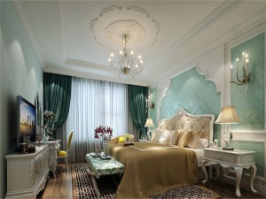 乐尚装饰 紫御江山 87平 三居室 造价16万 欧式风格 卧室