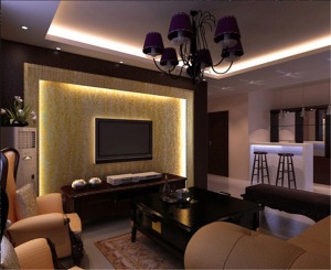 乐尚装饰 蓝光COCO 100平 三居室 造价23万 现代风格 客厅