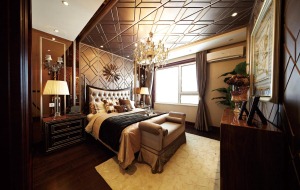 乐尚装饰 御龙天峰 97平 三居室 造价10万 欧式  卧室