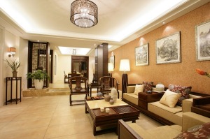 乐尚装饰 十里南山 220平 复试 造价31万 中式风格 客厅