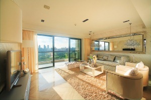 乐尚装饰 华润中央公园 103平 三居室 造价12万 现代风 客厅