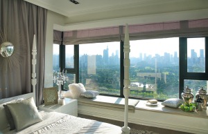 乐尚装饰 华润中央公园 103平 三居室 造价12万 现代风 飘窗