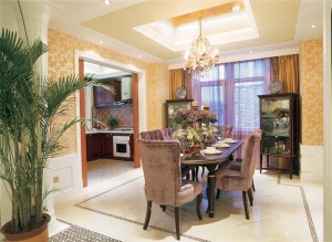乐尚装饰 融创凡尔赛 118三居室  造价15万 美式风 餐桌