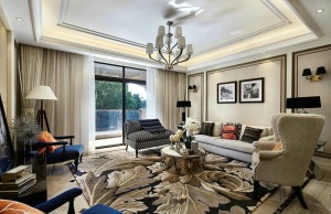 乐尚装饰 上品 120平 三居室 造价16万 欧式 客厅