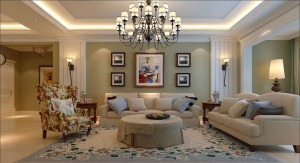乐尚装饰 融创凡尔赛 114平 三居室 造价14万 美式 客厅