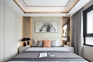 重庆乐尚装饰丨天领风景150平米现代轻奢风格卧室效果图
