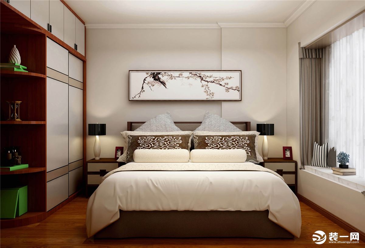 卧室空间在细节设计的地方彰显了古典的韵味，中式的文化内涵隐隐显现。