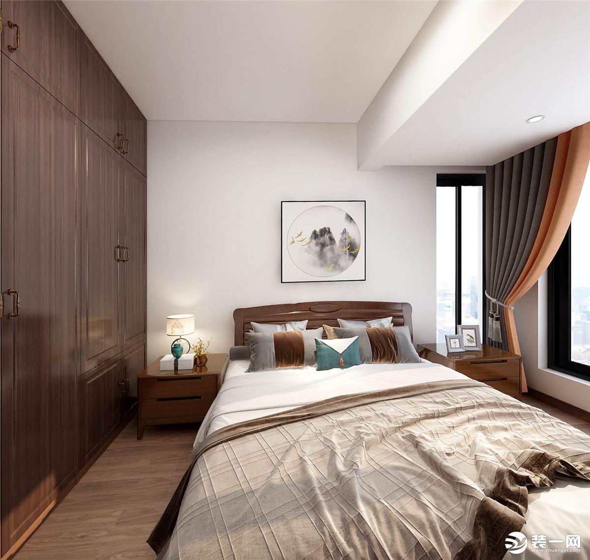 卧室自然光的引入都十分通透，窗帘选用遮光能力强的，能够保证室内一个安静舒适的休息格局。