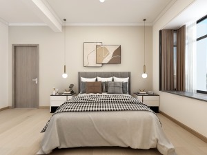 卧室摒弃多余的装饰，合理的布局配合精致的软装，安静而美好的氛围中，连接温暖、幸福感与归属感。