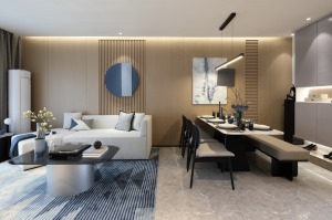 【沈阳绿港装饰】汇置尚岛115平三居室现代风格效果图