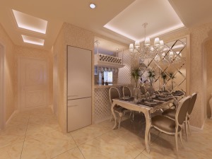 九州湾景汇二居室欧式风格装修餐厅效果图
