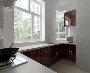 南昌百城晶典135平米三居室现代风格厨房