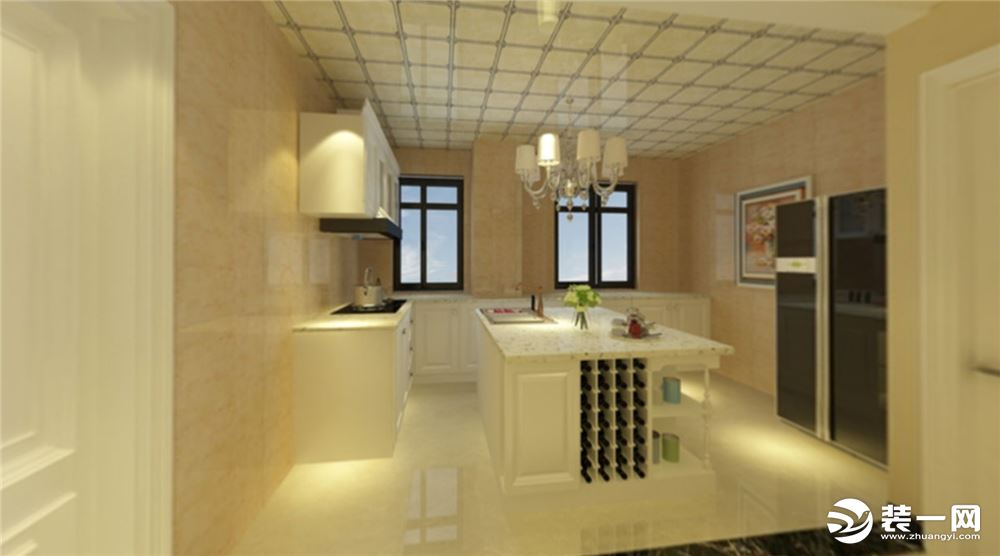 陆良新城国际95平方开放式厨房设计图