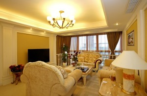 【客厅】线条简洁的欧式沙发展现现代风格，高贵、典雅又不失浪漫气质。