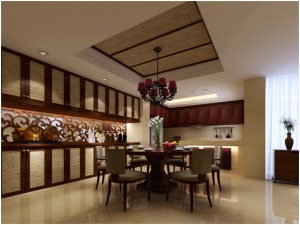 滇池衛城  136平 三居室 造價26萬 東南亞風格 餐廳