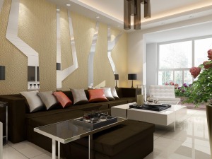 国福现代城  大户型 简欧风格 造价26万沙发背景墙