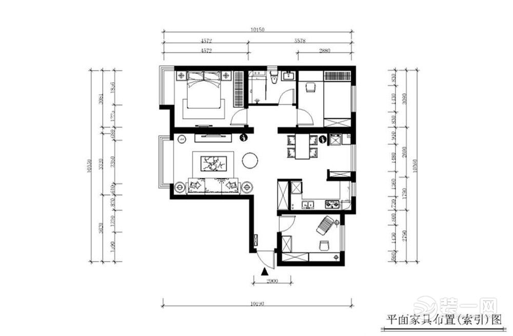 现代简约 富力尚悦居三室两厅一厨一卫110㎡