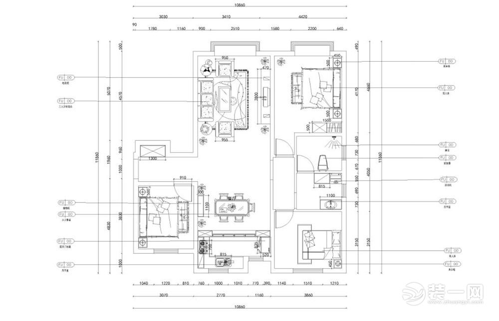 简欧风格 中信公园城 128㎡