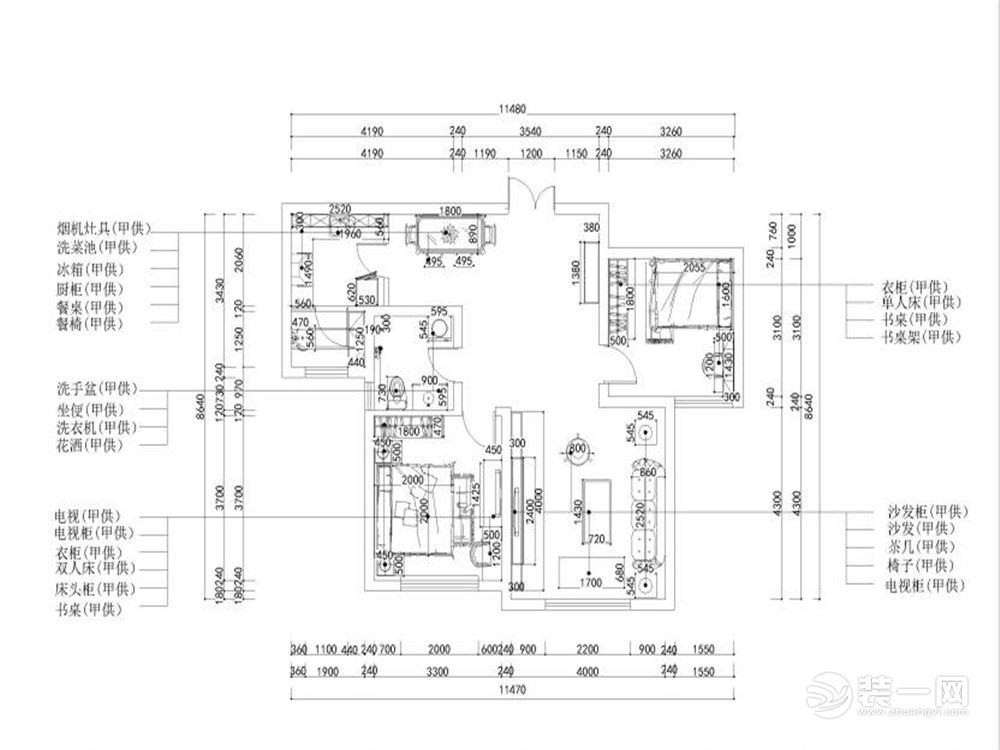 客厅整体采用浅色作为主色彩，沙发也是灰白色的，电视背景墙采用木纹，颜色较浅，不显的突兀，地毯选用鲜艳