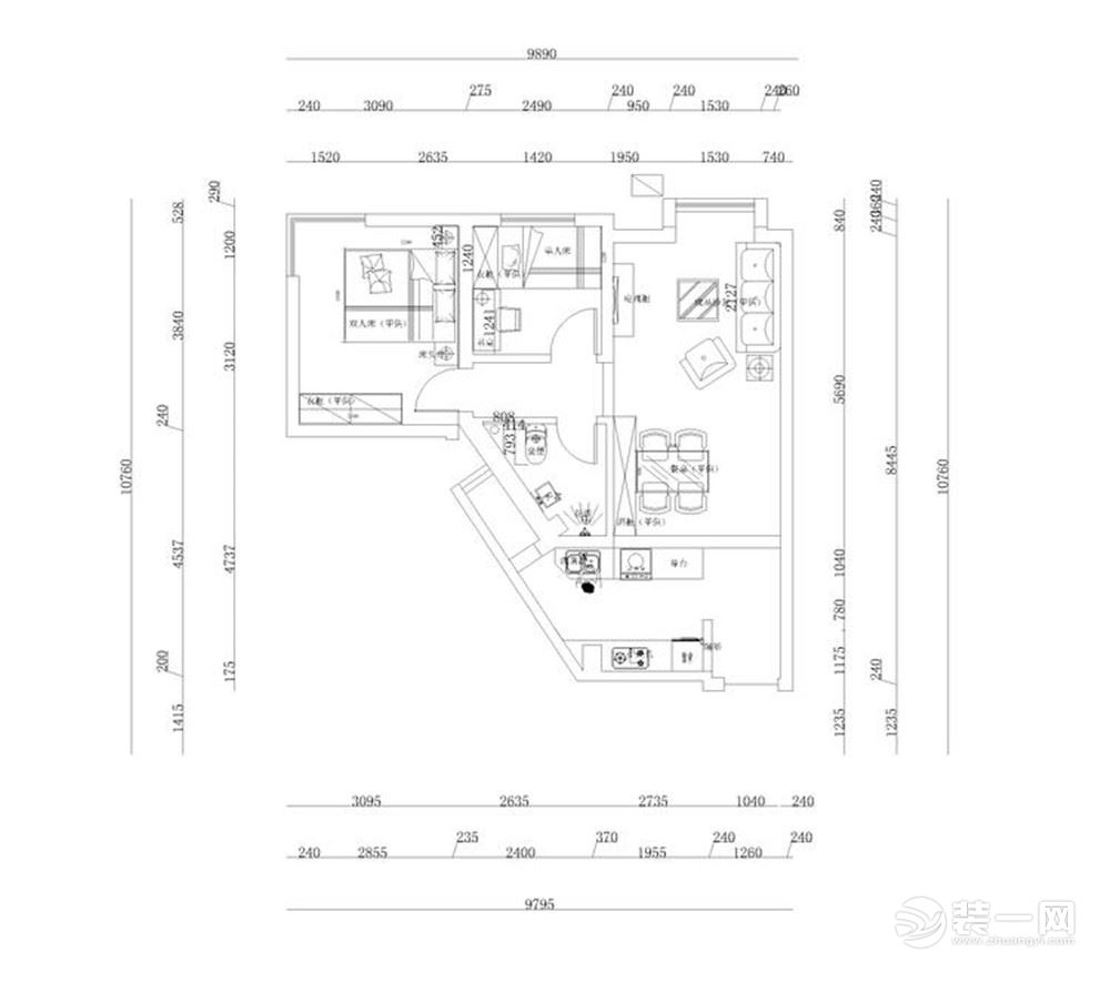 簡歐風(fēng)格  和靜家園兩室兩廳一廚一衛(wèi)75.6平米