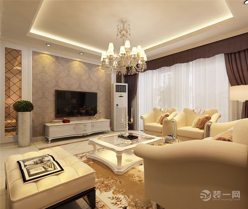 客厅作为待客的地方，要简洁大气；屋子上下运用白色、黄色、等颜色，这样使视觉上具有层次感色彩也更加丰富