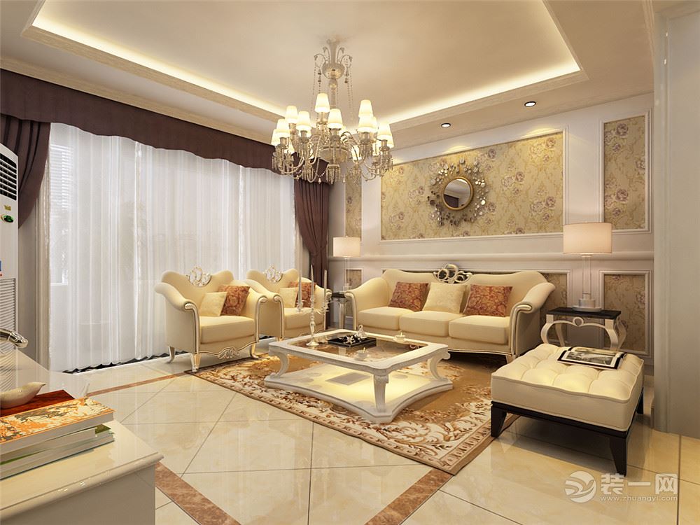 客厅作为待客的地方，要简洁大气；屋子上下运用白色、黄色、等颜色，这样使视觉上具有层次感色彩也更加丰富