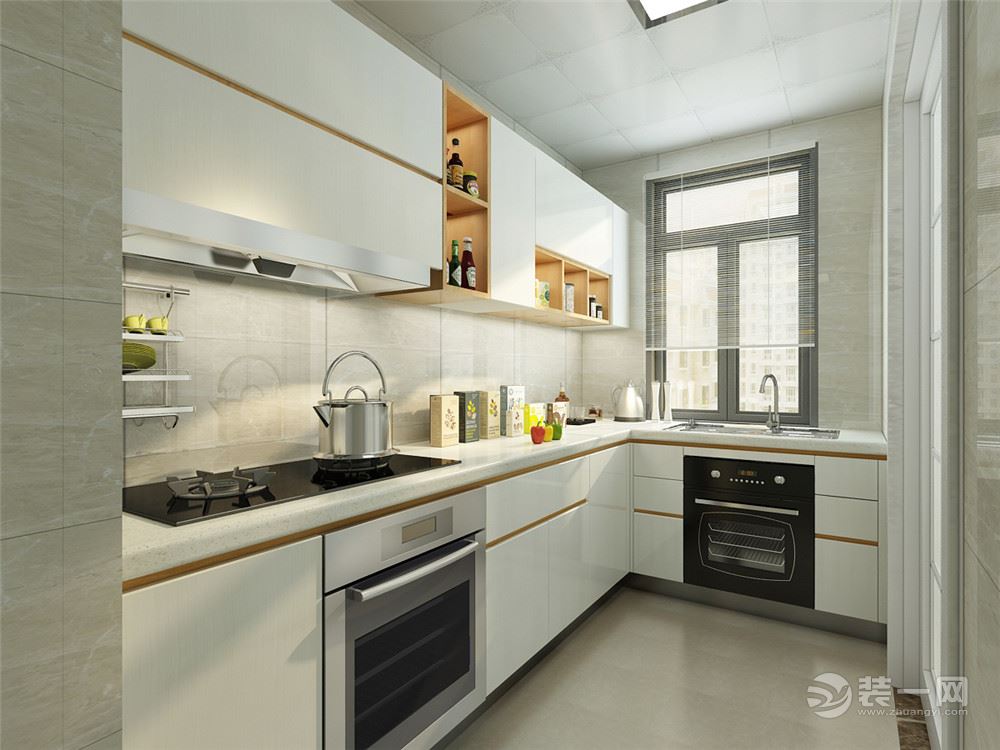 厨房业主要求简约一点的橱柜，整个空间营造出一个温馨、和谐的居住环境