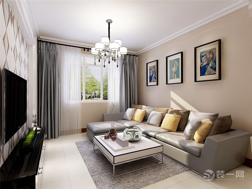 天津舒畅家园95平两居室现代风格案例
