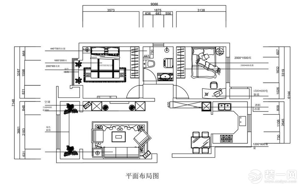 城投熙和园 两居 欧式 103平米