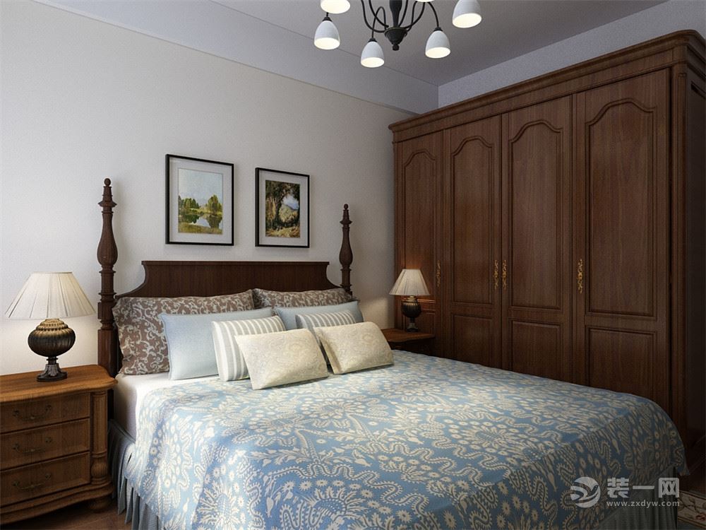 卧室首创悦山郡  两室  83㎡  美式风格