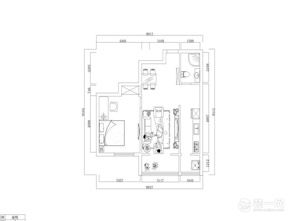 彩丽园  1室  76㎡  现代简约风格