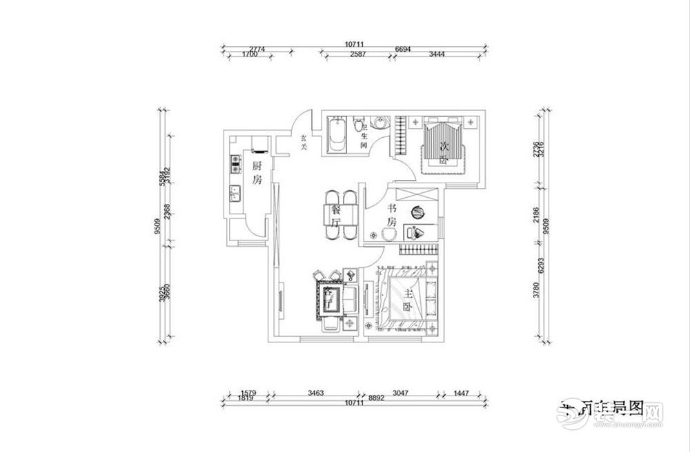 現(xiàn)代簡約 三室兩廳一廚一衛(wèi)102㎡